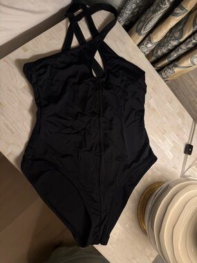 SOLID & STRIPED Black One-Piece Swimsuit with Strappy Back